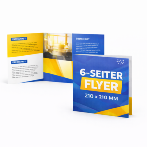 Faltflyer 6-Seiter 21 x 21 qradrat